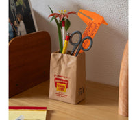 Brown Bag Stand | Vase with kraft bag design