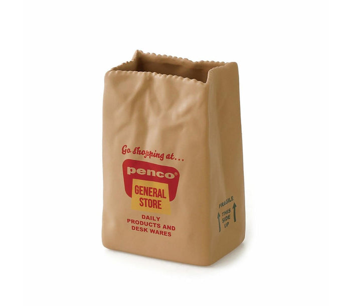 Brown Bag Stand | Vase with kraft bag design