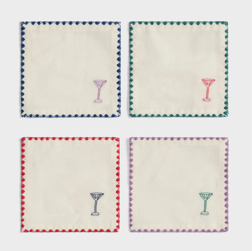 Napkin cocktail zigzag set of 4