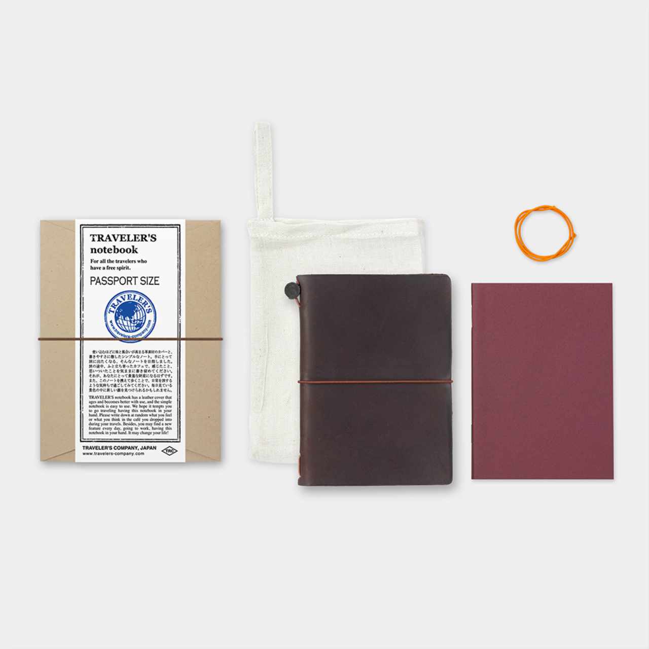 Traveler's Notebook Passport Size Starter Kit | Dark Brown