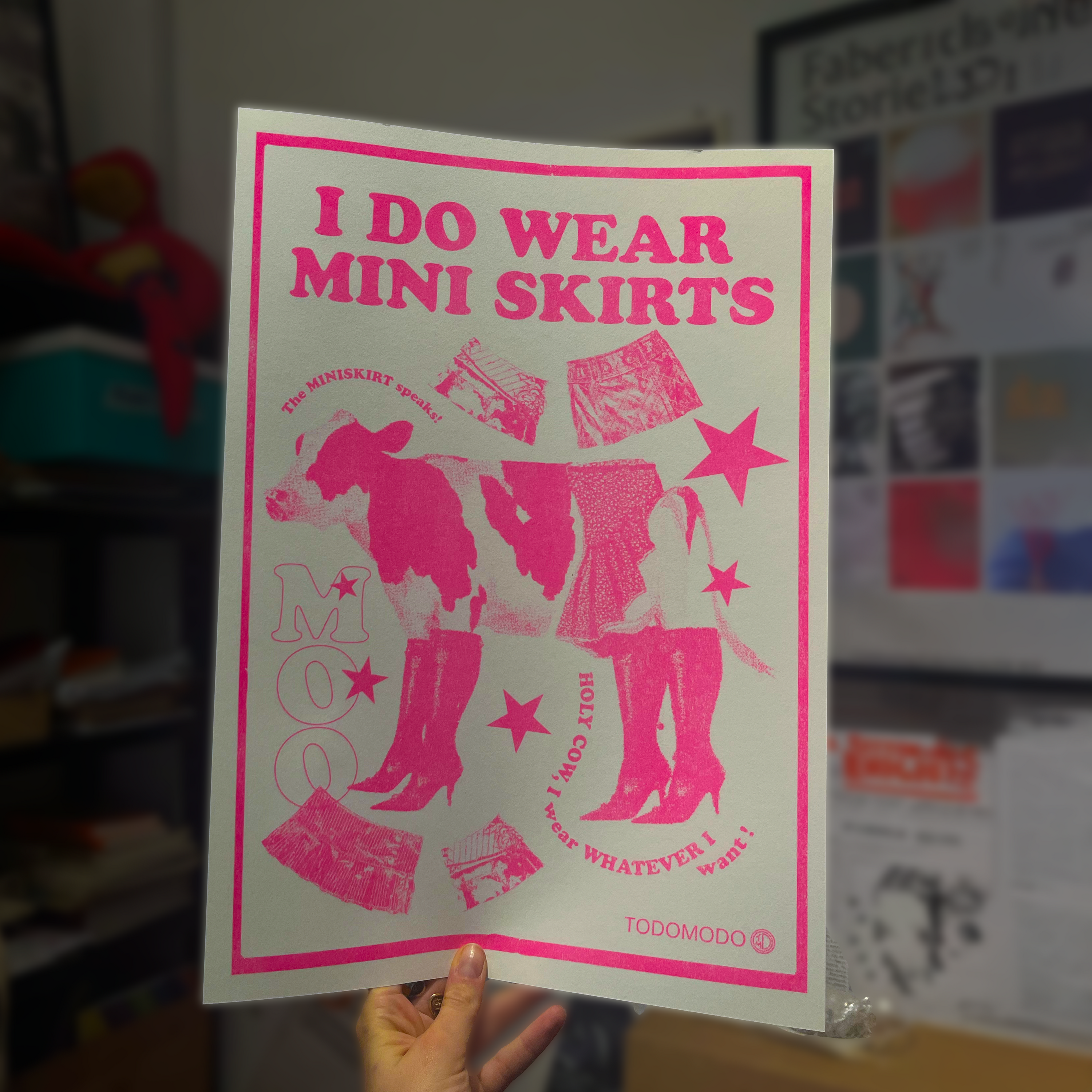 Poster A3 | Cow with mini skirt