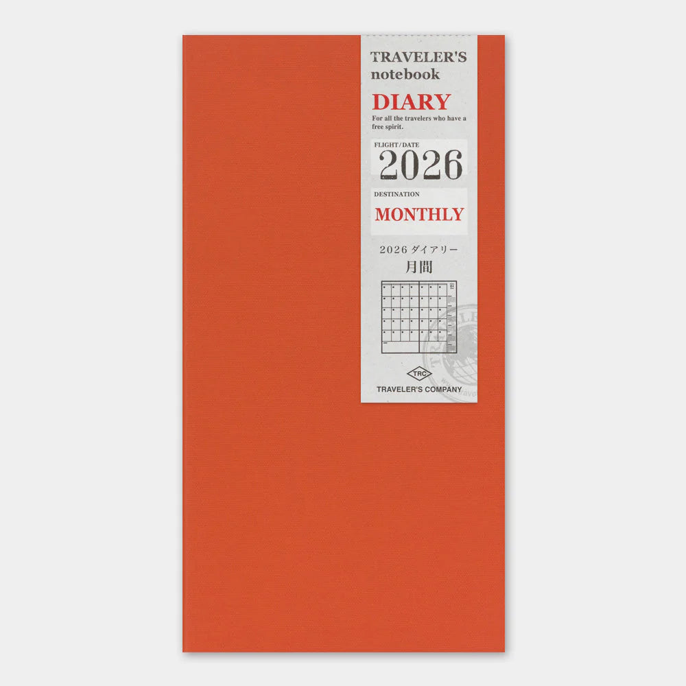 2026 MONTHLY DIARY - TRAVELER'S NOTEBOOK REGULAR