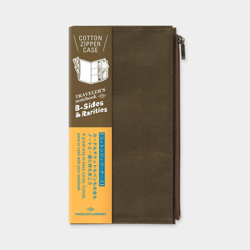 Traveler's Notebook B-Sides & Rarities Cotton Zipper Case Regular Size Olive - Todo Modo