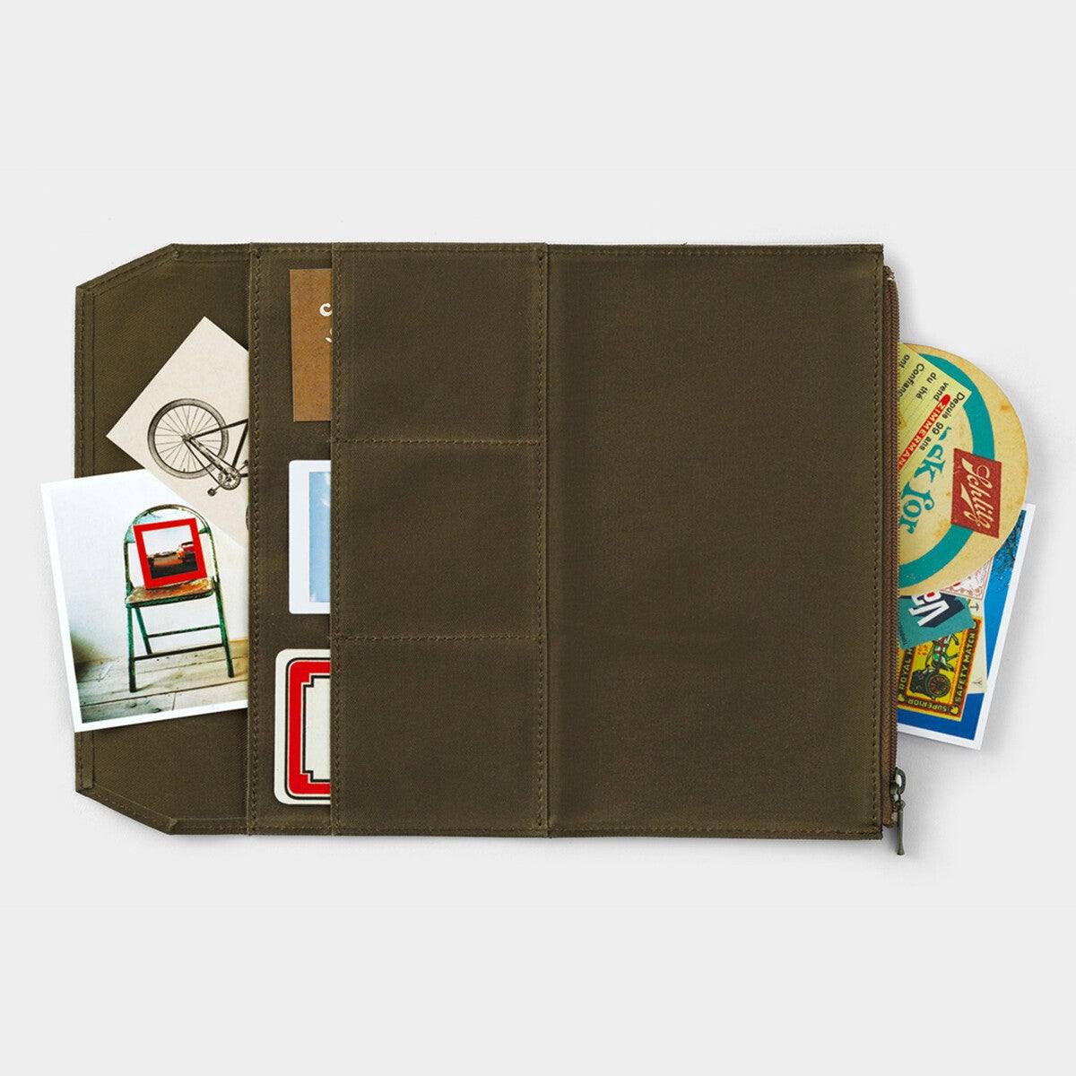 Traveler's Notebook B-Sides & Rarities Cotton Zipper Case Regular Size Olive - Todo Modo
